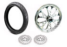 37-612-25mmbwtirepkg Ultima Polished Kool Kat Billet Front Wheel Rim Bw Tire