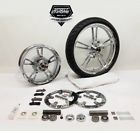 5374 Sport Chrome Reinforcer Front Rear Wheel Combo Discs Rotors Hardware