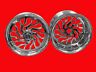 9217l2073 Atc Chrome Fat Tire Hellian Wheels And Sprocket Fits Kawasaki