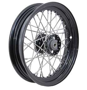 1813-53 Aaok 16 Inch Black Star Hub Wheel For 1936 - 1966 Harley Big Twins