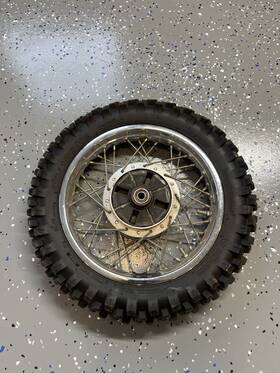 Cruwwklx110 Cru Products Complete Rear Rim Wheel For 2002-09 Kawasaki Klx 110 Klx110 With Tube And New Tire