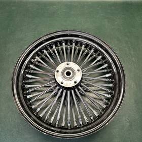 0000022225 Dna 16x3.5 Inch Black Fat Spoke Rear Wheel Harley Dyna Softail Used