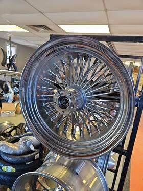 10p0 Dna Harley Chopper Fat Spoke Rear Wheel Rim 18 X 10.5 Mammoth