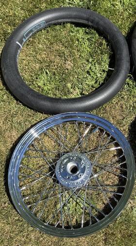 540-0487 Drag Specialties Chrome Spoke Harley 19 Inch Front Wheel