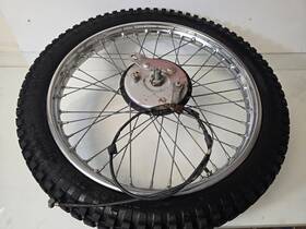 Wm1-19 Dunlop T20sm 1963 Triumph Mountain Cub 200 Front Wheel Tiger W Brake Plate