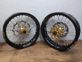 Excel 7910907000030 2015 Ktm 250sxf Front 16.5x3.5 And Rear 17x5 Back Black Rim Hub Brake Disc