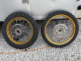 Rm125-rm250-suzuki Excel 18/21 Inch Takasago Gold Dirtbike Rims And Tires 96-03 Suzuki Rm 125 / 250