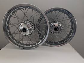 1599-0002-a-f Excelsior-henderson Pair Front/rear Oem 1999-2000 Super X Chrome Spoke Rims