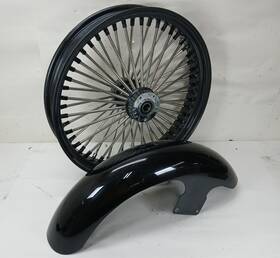 M-hb-809 Fat Spoke Harley-davidson Touring Flht Front Wheel And Fender 21x3.5 52