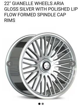 Gianelle Gn047-5 22 Inch Gianellewheelsariagloss Silver With Polished Lip Flow Formed Spindle Cap Rims