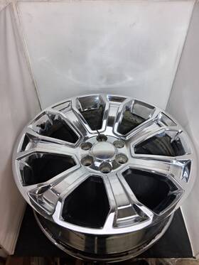 131622x9j Gmc Yukon Wheel 22x9 7 Spoke Single Silver With Chrome Inserts Opt Q7m