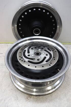 123-321 Harley-davidson Softail Fat Boy Front And Rear Rim Wheel Set W Brake Rotors 17x3.50 17x6