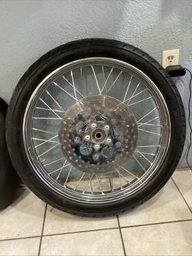 Harley-davidson 266362875679 Softail And Dyna Wide Glide Chrome 21 Inch Front Wheel Rim Rotor