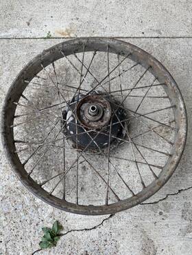 27-1054 Harley-davidson J Jd Jdh Cb Dl Rl Peashooter Flathead Oem Front Brake Drum Wheel Rim 20 Inch