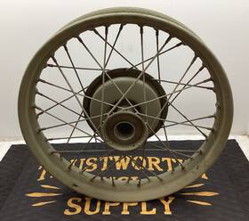 3901-30 Harley-davidson Oem Wla Wlc Front Wheel Rim Hub Spokes Likely War Damaged Wwii Read Desc