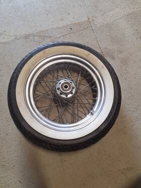 Harley-davidson 402f Vintage Harley-davidson Motorcycle 40 Spoke Wheel Rim 16x3 With Dunlop Www