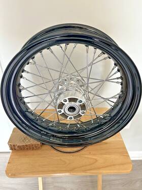 Harley-davidson 41431-09a Used Harley-davidson Dyna Street Bobb Wide Glide Black Spoke Rear Wheel 41431-09
