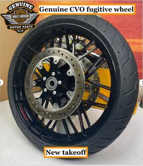 43300668 Harley-davidson 00-26 Cvo Touring 19x3.5 Front Black Fugitive Wheel And Tire With Rotors
