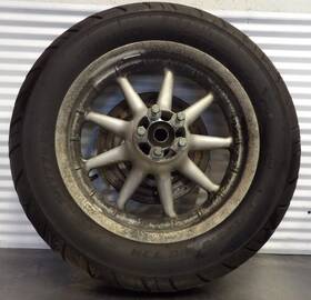 43301-04 Harley-davidson 04 Touring Road Glide Fltri Rear Back 9 Spoke Wheel Rim W Rotor Nice Tire 43301-04 Harley-davidson 04 Touring Road Glide Fltri Rear Back 9 Spoke Wheel Rim W Rotor Nice Tire