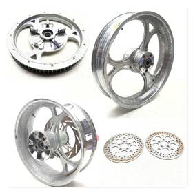 43634-02 Harley Davidson 02-06 Vrod Vrsca Front Rear Disc Billet Wheel Rim Set With Pulley