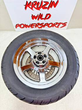 4421 Harley-davidson 2005 Sportster Chrome Thunderstar Rear Wheel Rim Tire 5 Spoke 16x3