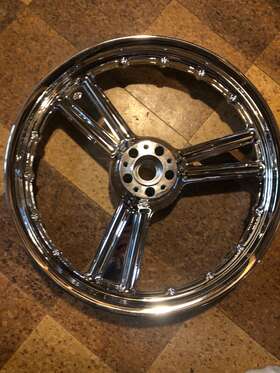 44660-07 Harley-davidson Chrome Detonator Front Wheel Rim And Tire