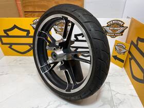 45987 Harley Davidson Oem 09-24 Touring Enforcer Wheel Rim 19 Inch Front Black And Polished