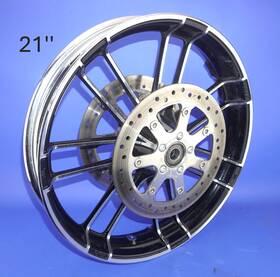 8154139 Harley-davidson 21ftft Knockout Front Wheel Contrast Chrome And Black