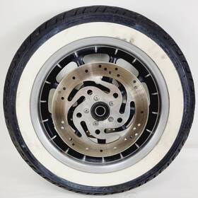 B-13-98 Harley-davidson 02-08 Touring Black 9 Spoke Wagon 16x3 Inch Front Wheel Tire And Rotors