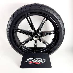 B14-539 Harley-davidson Oem 18 Inch Gloss Black Slicer Front Wheel Tire 09-24 Ultra Limited