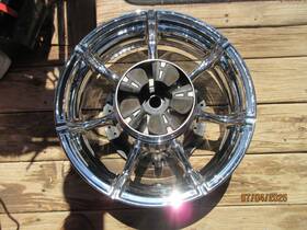 D10280874b Harley-davidson 09-24 Touring Chrome Wheel Rim 16x5 Inch Rear 7 Spoke Wth Disk And 1ftft Bearings