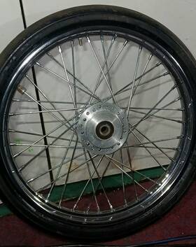 43662-00a Harley-davidson / Dunlop 21 Inch Chrome 40-spoke Front Wheel Rim 3/4 Axle 2000-2007