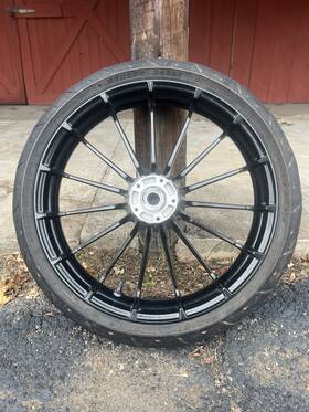 E19x3.50mt Harley-davidson Stock Oem H-d 19 Inch X 3.5 Turbine Talon Front Wheel Black 09-23 With Used Tire