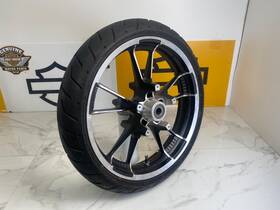 Harley Davidson Hd%48874 Oem 00-25 Touring Enforcer Wheels Rim 19 Inch X3.5 Front Black And Polished With Tire
