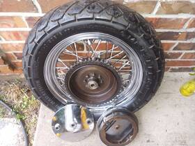 41407-52 Hd 1975 Harley Davidson Sportster Original 16-in Rear Drum Brake Wheel Complete