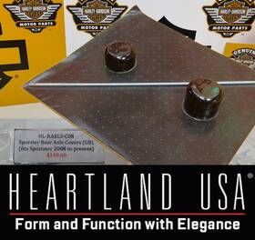 Hl-raxls-c08 Heartland Usa 12134 Harley 08-22 Sportster Rear Axle Nut Covers Set Gloss Black