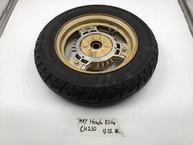 42701-km1-030za Honda Oem 1987 Elite Ch250 Rear Wheel With Hub And Tire 3.5x10
