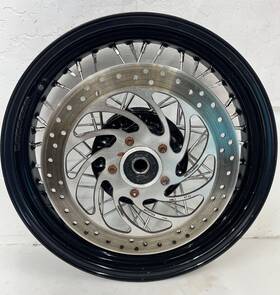 2880896-266 Indian 16 15-24 Scout Oem Front 16x3.5 Black Laced Wheel Straight And Nice