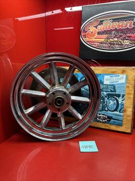 7914908 Invader Harley 16 Inch Mag Wheel Real Vintage Chopper 10 Spoke 3 Disc Brake Panhead