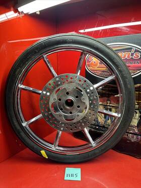 981-21 Invader Harley Vintage Chopper Mag Wheel 8 Spoke 21 Inch Disc Shovelhead Front