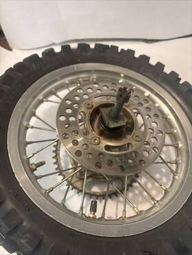 06-kx65 Kawasaki Kx65 Rear Wheel Complete Good 12 Inch Rim Genuine Oem Rm Kx 65 2002-2022