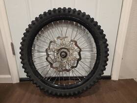 41025 Kawasaki 0110 2015 Kx450f Front Wheel Rim With Rotor Black Tire For Shipping