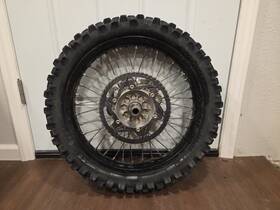41025 Kawasaki 0111 2015 Kx450f Rear Wheel Rim Black With Axle Rotor Sprocket Tire