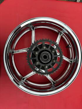 41073-0081-00 Kawasaki 2006-2007 Ninja Zx 10 Rear Chrome Wheel Straight