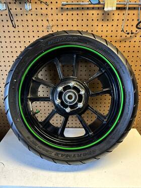 41073-0654-qt Kawasaki 2022 Vulcan S En650 Rear Back Wheel Rim Tire Green