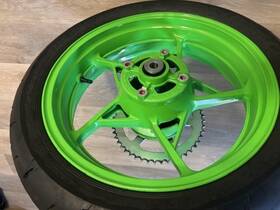 41073-0833-710 Kawasaki 2023-2025 Ninja Zx4r Oem Rear Back Wheel Rim Sprocket Rotor Tire Green