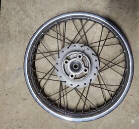 5h-203 Kawasaki Takasago 160x14 Steel Rear Wheel Kd100 With Hub Drum And Spokes