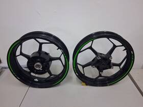 Kawasaki F-0614 2017 Ninja 300 Front Rear Rim Wheel Set Oem 13-17 Nice Only 150 Miles