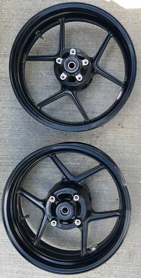 F0089 Kawasaki 2015 Ninja 650 Ex650 Front Rear Wheel Rim Tire Black