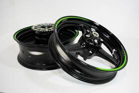 Zx1002mrfal Kawasaki Zx-10r Front And Rear Wheel Barrel Black Green
